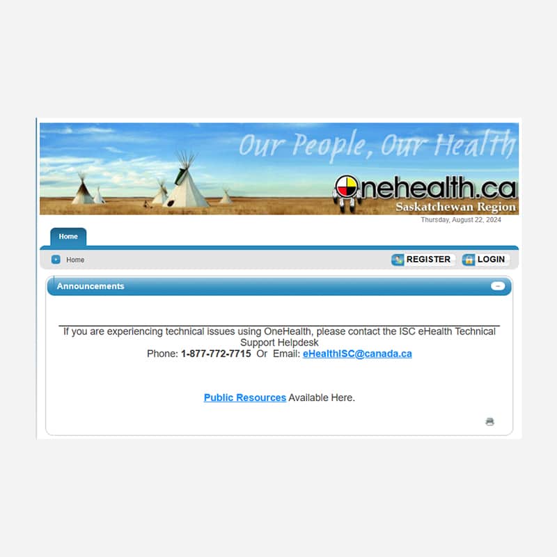 One Health Portal: Saskatchewan