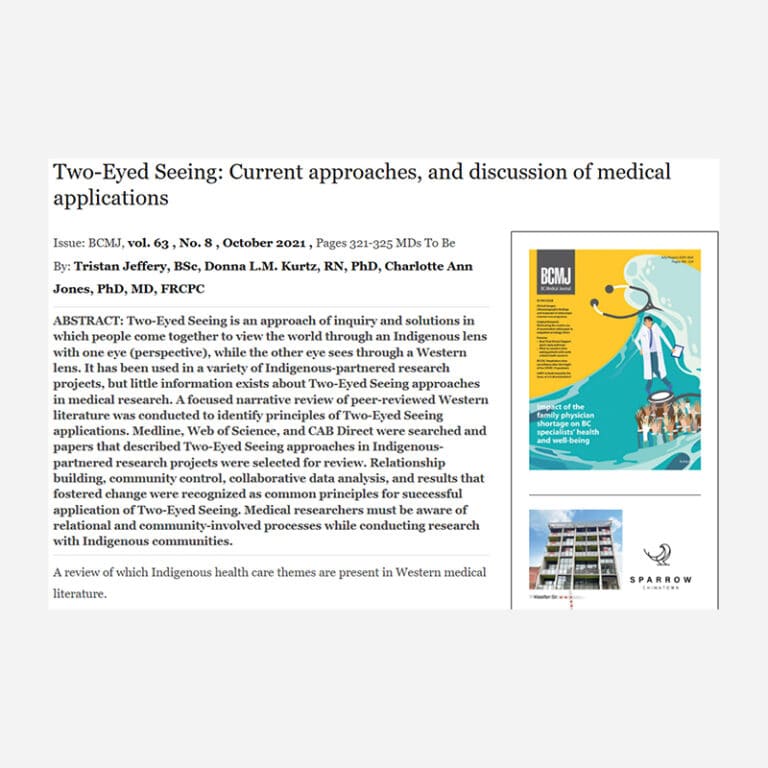 Two-Eyed Seeing, Current approaches, and discussion of medical applications
