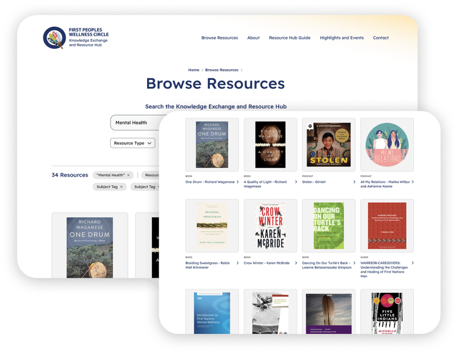 Screenshot of the Browse Resources page and resource listing