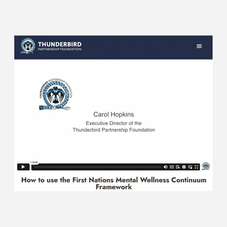 How to use the First Nations Mental Wellness Continuum Framework – Dr. Carol Hopkins