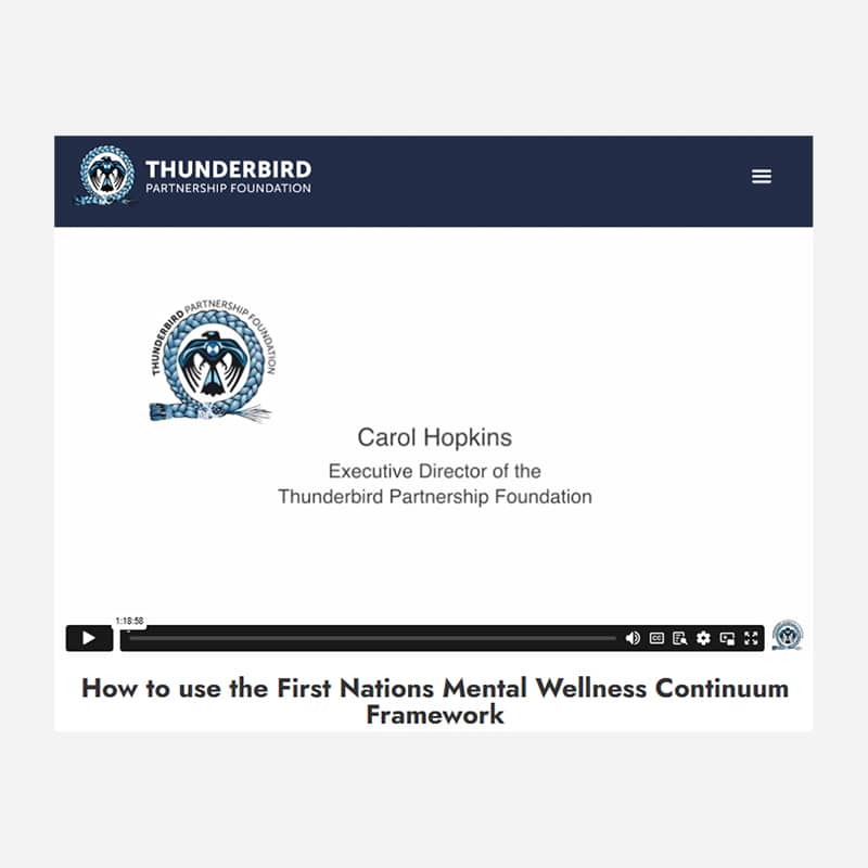 Thumbnail of How to use the First Nations Mental Wellness Continuum Framework with Dr. Carol Hopkins