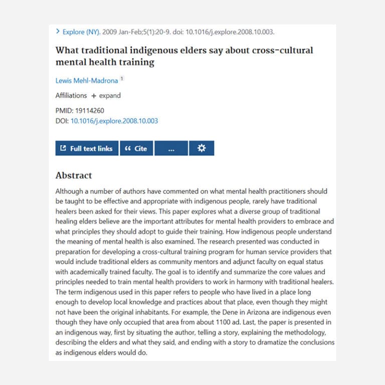What Traditional Indigenous Elders Say About Cross-cultural Mental Health Training – Lewis Mehl-Madrona MD, PhD