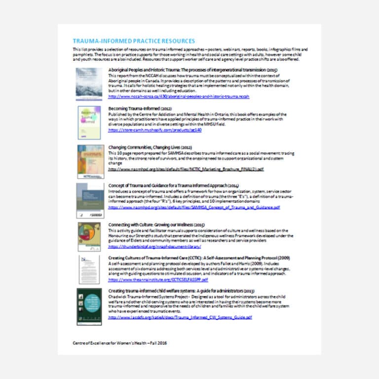 Trauma Informed Practice Handout 2019