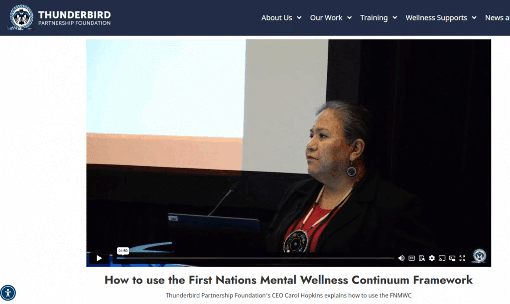 Carol Hopkins on the use of the First Nations Mental Wellness Continuum Framework (FNMWCF)