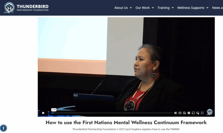 Carol Hopkins on the use of the First Nations Mental Wellness Continuum Framework (FNMWCF)