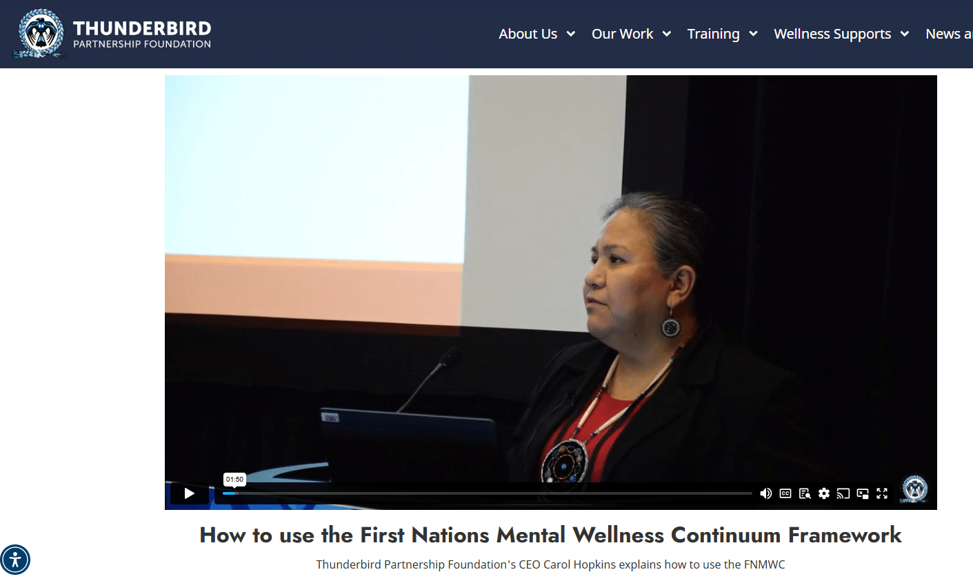 Carol Hopkins on the use of the First Nations Mental Wellness Continuum Framework (FNMWCF)