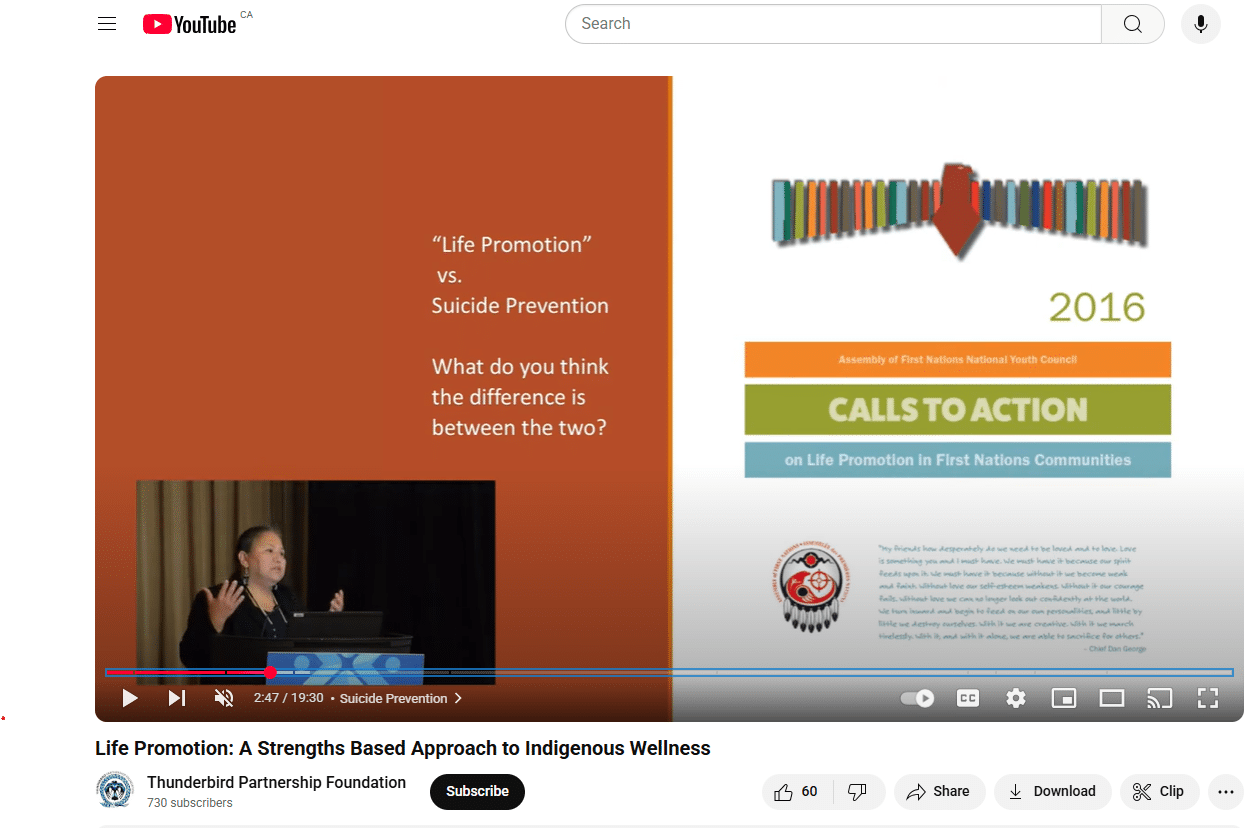 Life Promotion: A Strength-Based Approach to Indigenous Wellness – Thunderbird Partnership Foundation