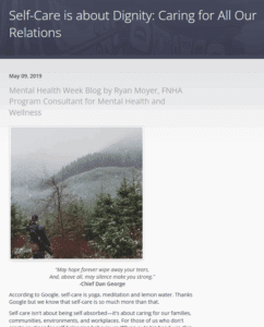 Self-Care is about Dignity: Caring for All Our Relations