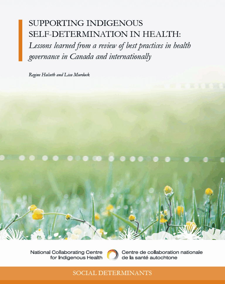 Supporting Indigenous self-determination in health: Lessons learned from a review of best practices in health governance in Canada and Internationally