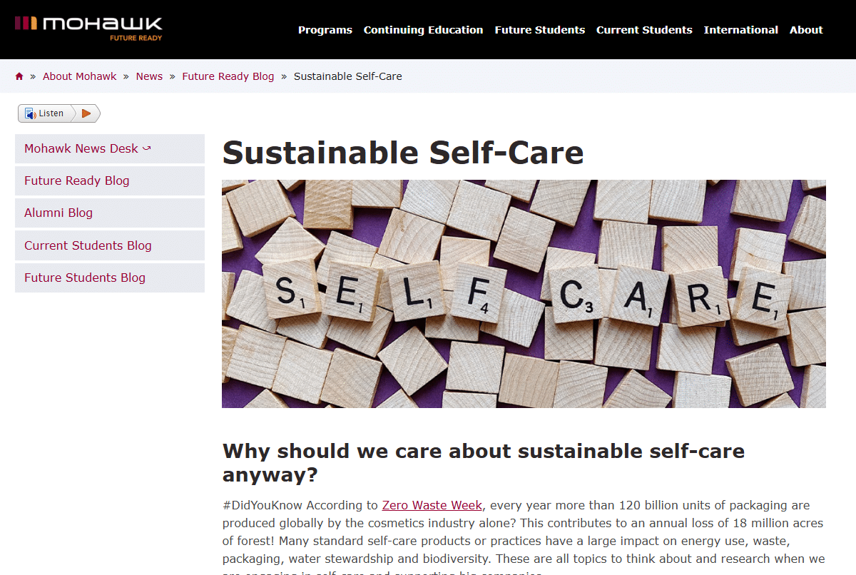 Sustainable Self-Care