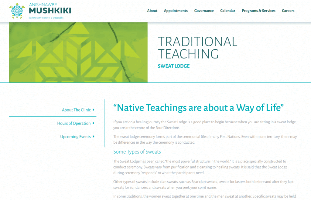 Sweat Lodges – Anishnawbe Mushkiki