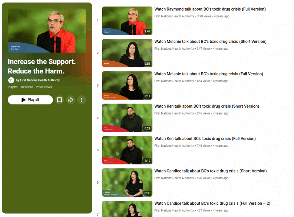 First Nations Health Authority: Increase the Support. Reduce the Harm. (Video Series)