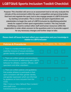 Egale Canada – Sports Inclusion Toolkit Checklist
